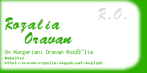 rozalia oravan business card
